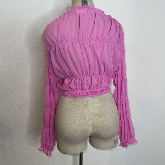 Honey Mango Chiffon Poofy Top - Picture 2 of 5